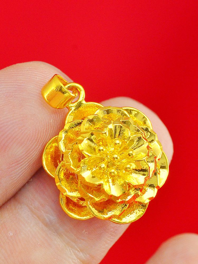 New 18K Fashionable and Unique Gold Pendant, Light Luxury Accessory, Mother-Of-Pearl Slimming Buddha, High-End Quality Plain Gold 3D Guanyin