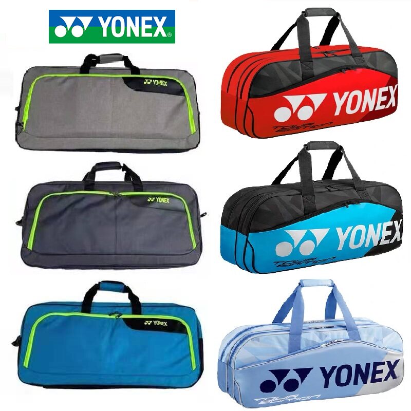 Old style clearance for men and women badminton bag tennis bag square bag Single shoulder handbag with heat insulation layer 6 clothes large capacity