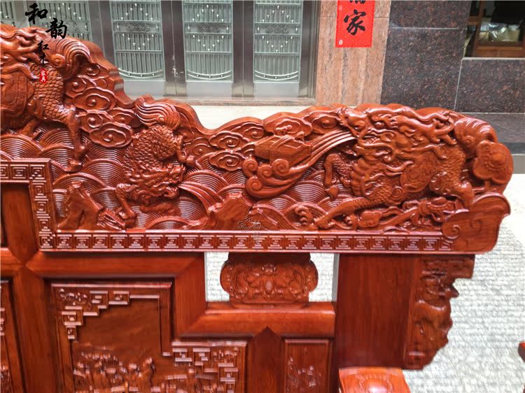Gỗ hồng mộc Miến Điện mười bốn cm chân sofa lớn trái cây gỗ hồng hội trường kylin ngai vàng sofa gỗ gụ nội thất dân cư - Bộ đồ nội thất giường ngủ thông minh