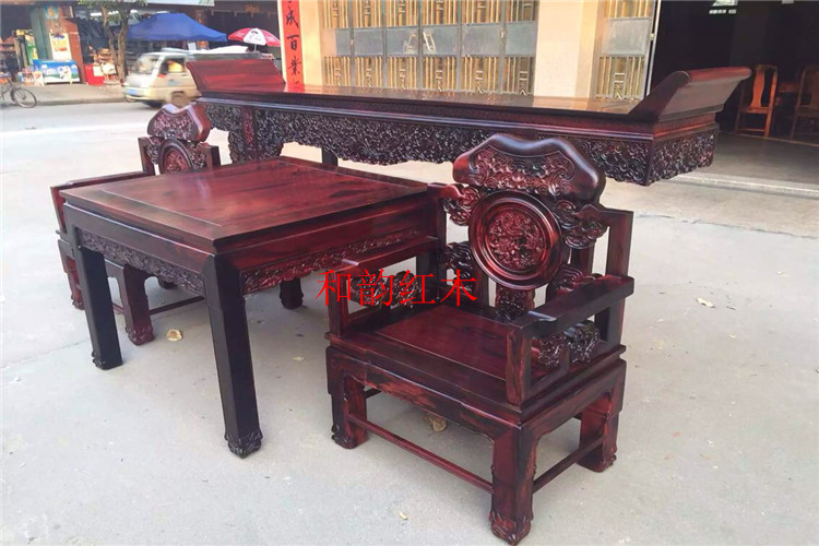 Gỗ hồng mộc Lào 4 mảnh đặt Zhongtang Sian Dalbergia Gỗ đỏ gỗ cứng Vỏ hộp Shentai Nội thất nhà ở - Bàn / Bàn bàn gỗ hiện đại
