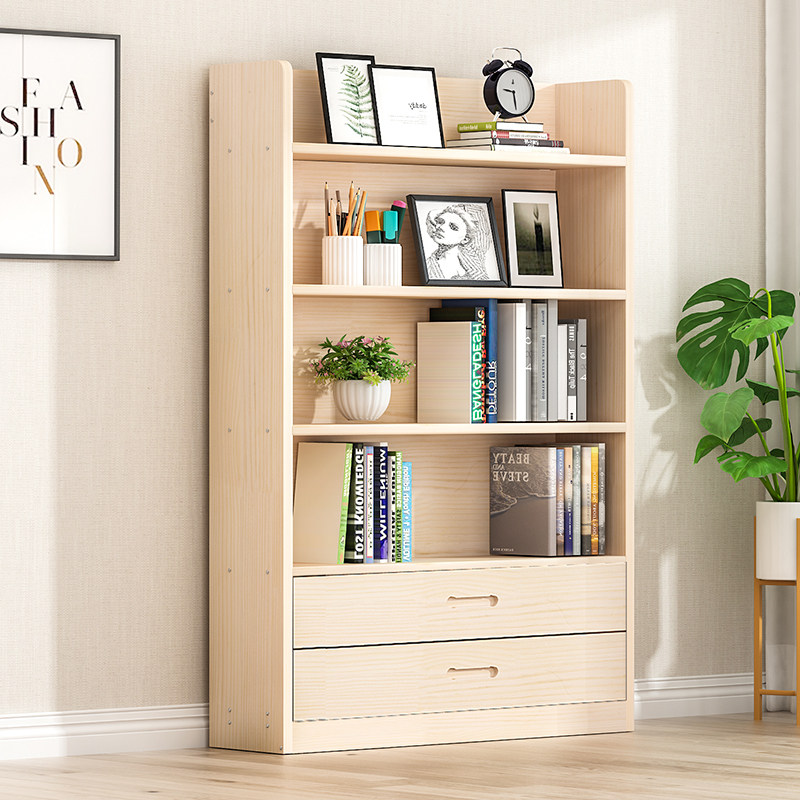 Solid wood bookshelf shelf floor living room bedroom simple student storage desktop simple creative multi-layer small bookcase
