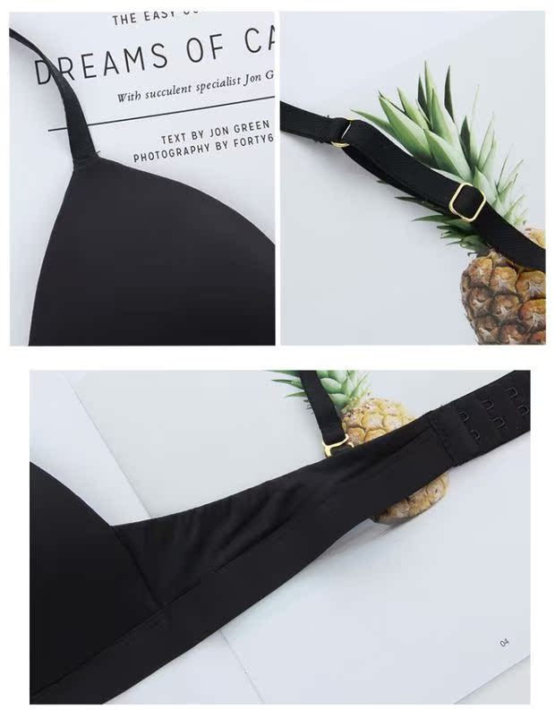 Triangle Cup Bikini Bra Thoải mái siêu mỏng Không có vòng thép Áo ngực bóng ngực Lớn vú nhỏ Quần lót nữ cúp ngực