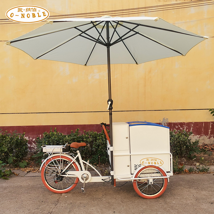Onaber summer new ice cream car 138L capacity refrigerator tricycle night market stall cold drink ice cream car