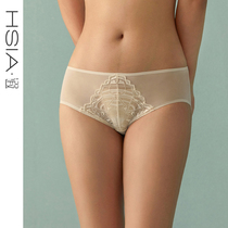 HSIA ya ultra-thin lace lace transparent underwear women comfortable soft sexy see-through waist boxer head