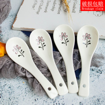 Ceramic Spoon Home Small Soup Spoon Rice Spoon Drink Soup Spoon Long Handle Large Spoon Spoon Spoon Spoon of Microwave Oven Cutlery