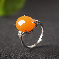 925 Pure Silver Lovers Jade Ring Ice Breed Courting men and women are married to the Japan-ROK brief online red ornament live