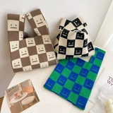 Вместительная и большая небольшая сумка, трикотажная сумка через плечо, портативная сумка-органайзер для выхода на улицу, сумка на одно плечо, в корейском стиле