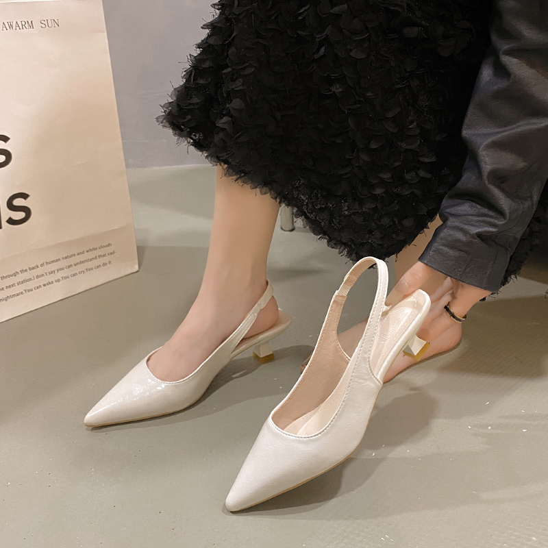 Women's Summer Versatile French-Style Fashion Sandals with Shallow Mouth, Low Heel, Small Heel, Pointed Toe, Stiletto High Heels, Trendy Women's Summer Versatile French-Style Fashion Sandals with Shallow Mouth, Low Heel, Small Heel, Pointed Toe, Stiletto High Heels, Trendy