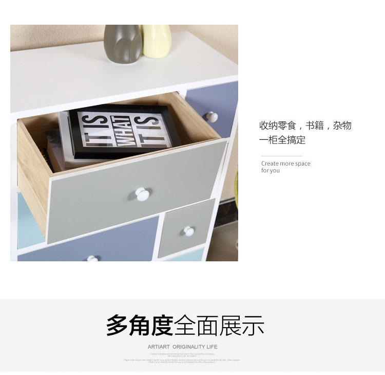 Cạnh giường ngủ tủ gỗ châu Âu ngăn kéo đơn giản hiện đại mini-ngăn kéo tủ lưu trữ tủ màu hẹp tủ bên - Buồng tủ nhựa