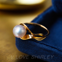Dance Butterfly akoya Seawater Pearl Ring 18K Gold Diamond Design Sensation Little Crowdurban Fashion Hand Accessories