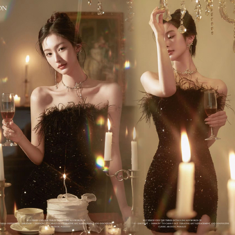  Photo average code+Black sequins skirt   + $27.98 