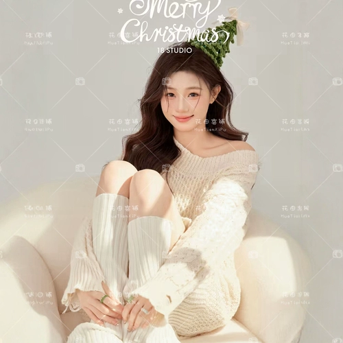 Новая фотостудия, осенне-зимняя новогодняя, рождественская тематическая одежда, женские свитера, маленькая свежая одежда для художественной фотографии для девочек
