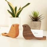 Коробка визитной карточки с твердой деревянными птицами Black Woodnut Wood Creative Exhiction Card Base Stof Frontaf