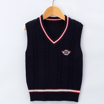 Boys sweater vest spring and autumn new cotton knitted sweater childrens knitted vest