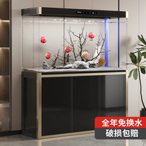 Medium and large under the filter dragon fish tank free water change ecological aquarium lucky feng shui living room smart bottom filter gold fish tank
