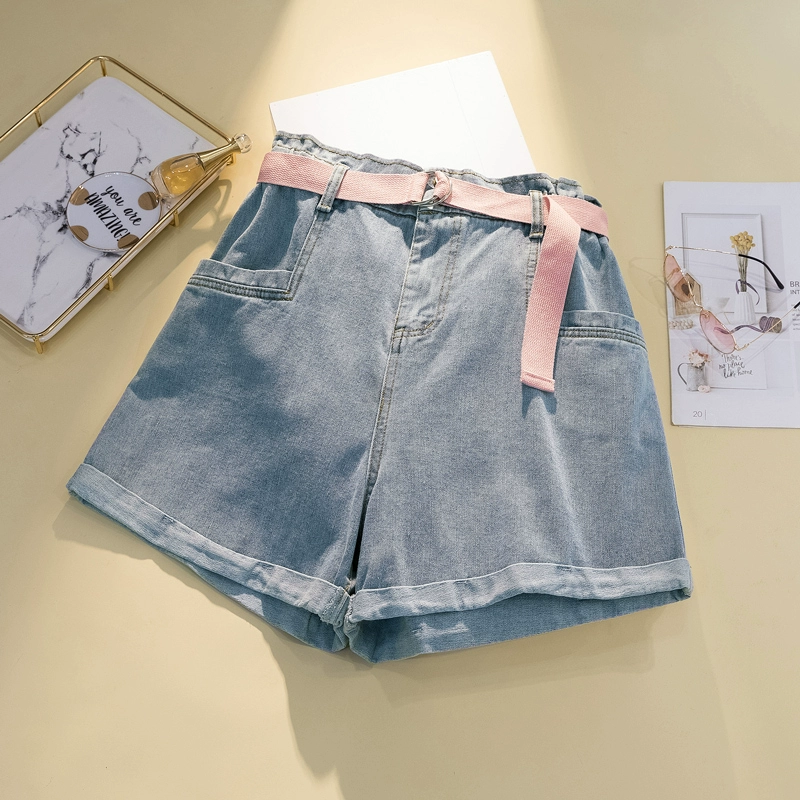 Mùa hè 2020 cộng với size quần Tây Tạng của phụ nữ Quần lửng ống rộng denim phù hợp với quần lửng ống rộng 200 cân - Cộng với kích thước quần áo