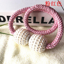 Curtain strap pair with rope tying rope Rope Curtain Fastening Nordic Pearls Tied Bolted Rope Magnet Buckle Light Lavish Strap