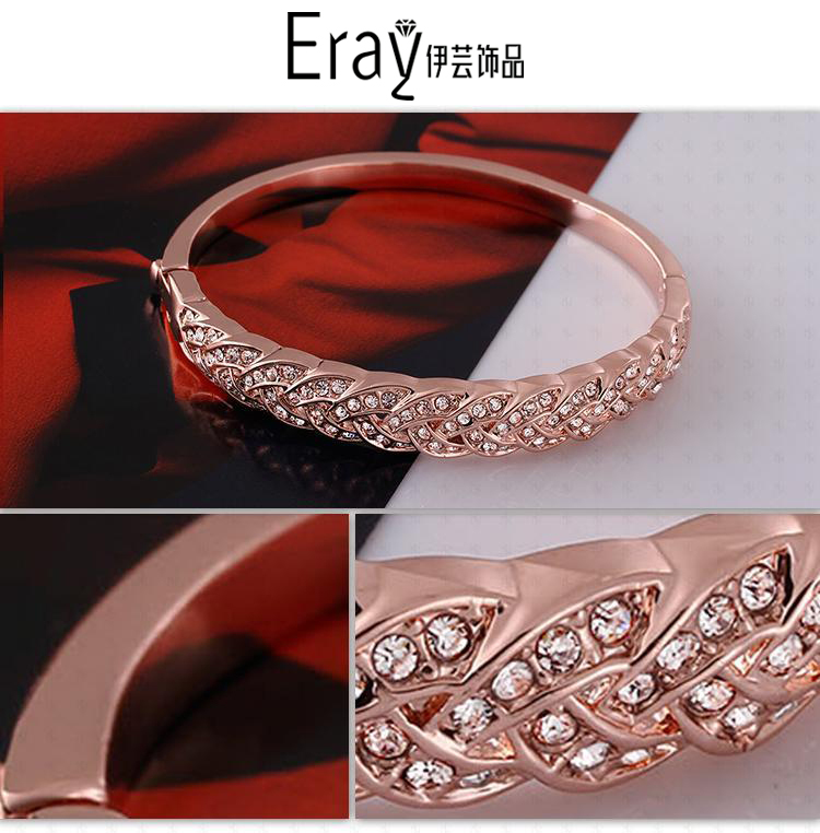 Vòng đeo tay vàng châu Âu và Mỹ phổ biến của phụ nữ với vòng tay mạ vàng hồng 18K vòng tay gỗ trầm hương