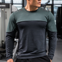 Ling Iron Wolf sports long sleeve mens autumn and winter breathable sweat-absorbing splicing tide training running casual round neck top