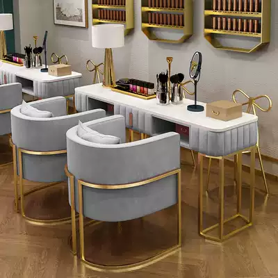 Modern simple nail art table and chair set Single double triple net red manicure table Double nail art table Economical