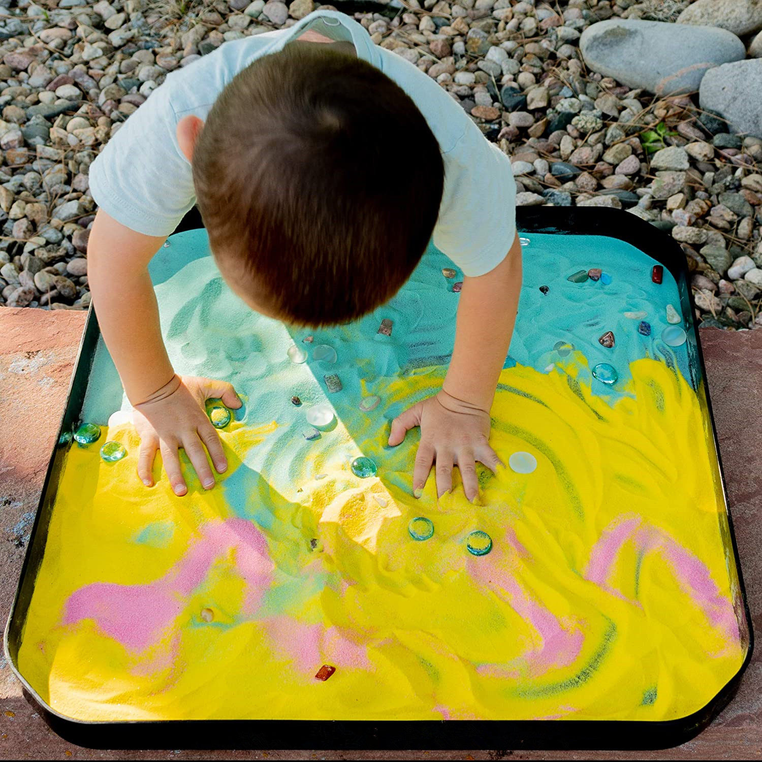 Spot edx square side amusement disc transparent six-shaped six-colour table for cobblestone digital playing with sand teaching aids