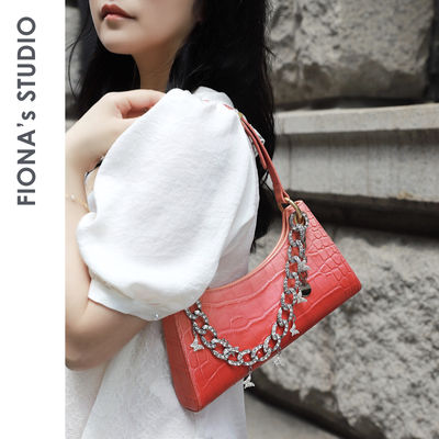 HOUSEOFANCY Rainbow Gradient underarm Bag, candy-colored genuine leather single-shoulder bag, women's Bag, Frog Bag 701