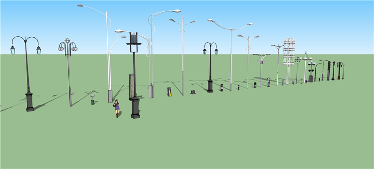 DB00580室外园林景观灯具路灯古灯欧式中式SU模型-20