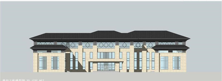 SU00153中式建筑的一个酒店和会所su精细模型-7