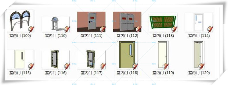 SJ050SU模型室内门门套房门家具构件模型现代家装设计-6