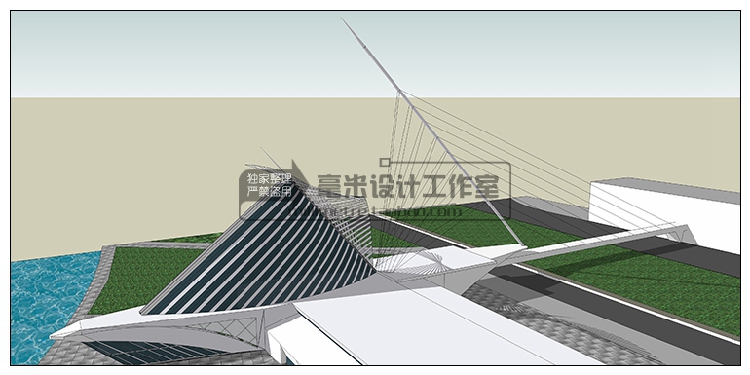 DB08150 大师作品 著名建筑 SU模型 萨伏伊流水别墅 sketchup建...-7