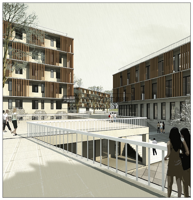 DB08229大学高校SU模型教学楼宿舍活动中心校园规划sketchup建...-1