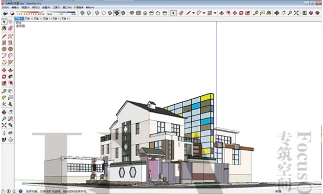 ZZ0090新中式徽派风格别墅住宅建筑方案设计SketchUp模型草模...-12