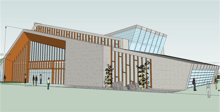R322大学活动中心社区文化活动中心建筑SU模型SketchUp草图...-4