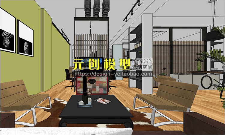 YC0007 SU场景模型草图大师模型室内3d模型Sketchup组件素材库...-6