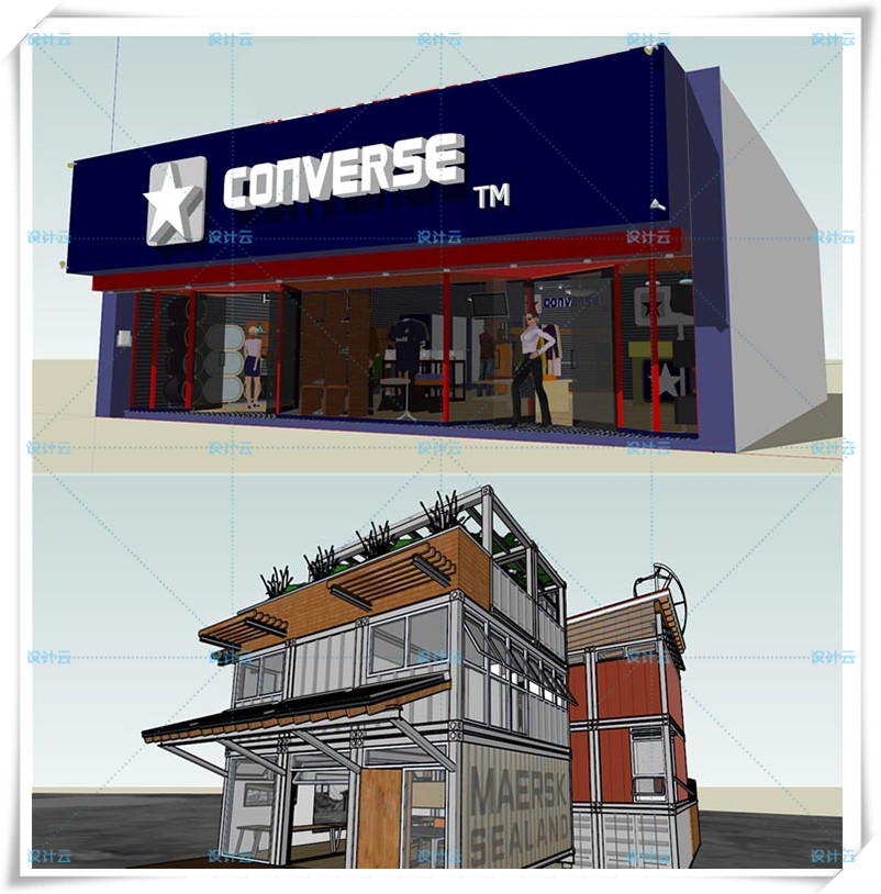 SJ028门店专卖店SU模型展厅/珠宝店/店面SU模型-2