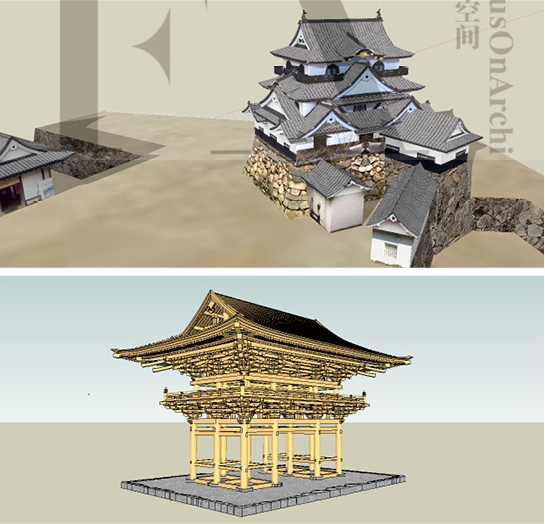 ZZ0037中式日式风格古建筑方案设计SU模型木质花格门窗构件-6