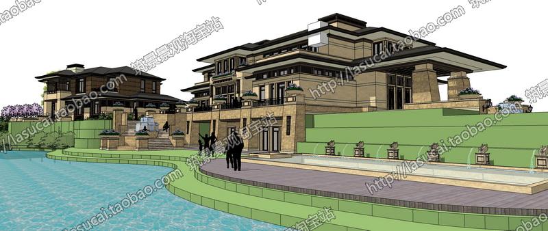 DB00638 SU组件Sketchup草图大师法式古典风格别墅住宅会所建...-6
