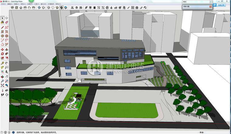 SU009 图书馆 sketchup模型 图书馆模型 图书馆SU模型67个 精美...-2