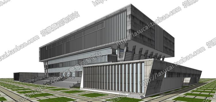 DB00752 Sketchup组件SU草图大师图书中心公共建筑模型毕业设...-7