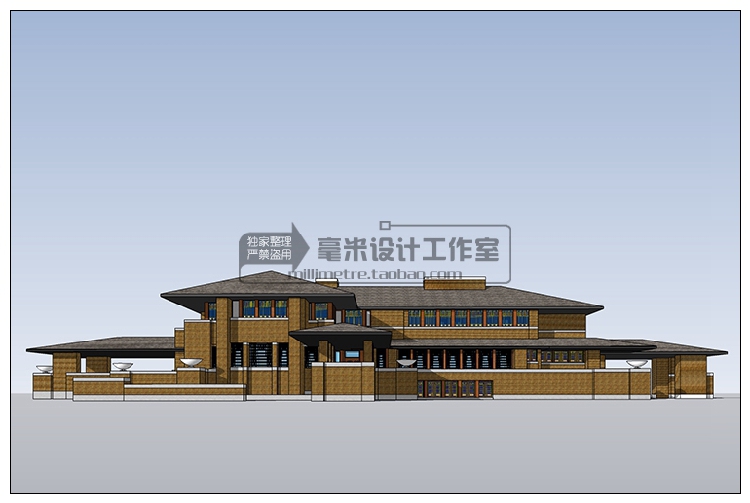 DB08150 大师作品 著名建筑 SU模型 萨伏伊流水别墅 sketchup建...-5