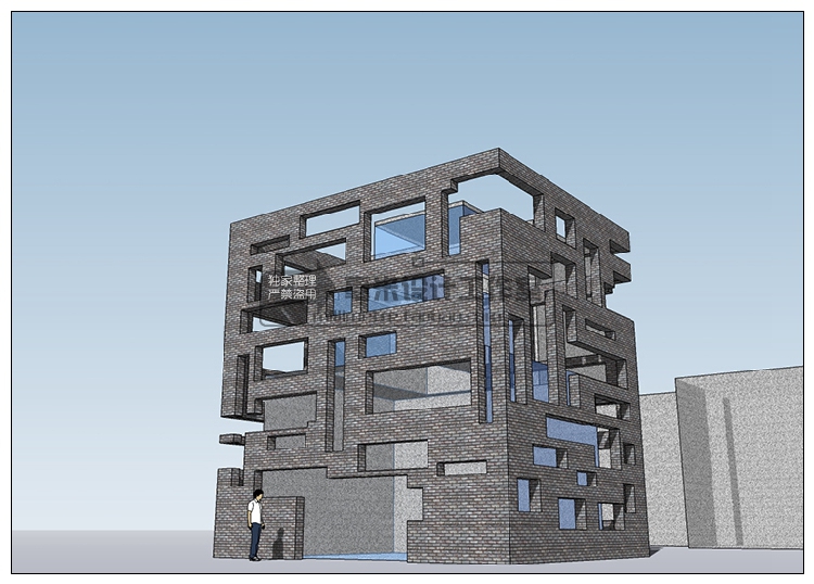 DB08150 大师作品 著名建筑 SU模型 萨伏伊流水别墅 sketchup建...-8