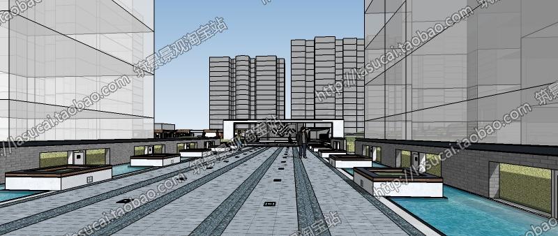 DB00634 SU门楼廊架Sketchup草图大师景观组件模型设计库现代...-8