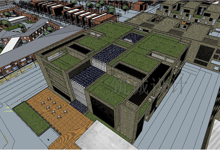 TU00165su现代图书馆建筑设计方案展览馆单体组件模型-17