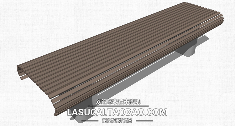 DB00964广场休闲长椅座椅su模型组件sketchup景观户外条椅坐凳...-1