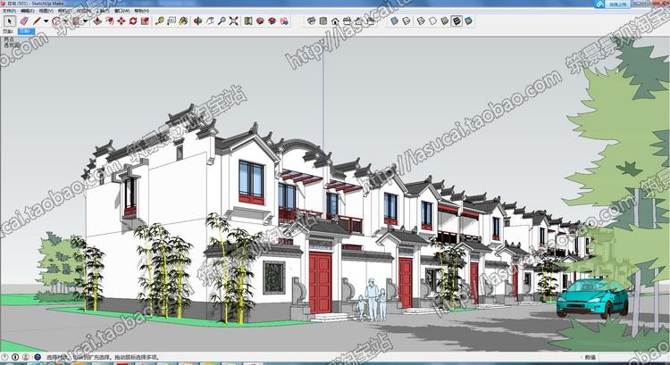 DB00759Sketchup组件SU草图大师住宅居住区别墅高层建筑模型毕...-3