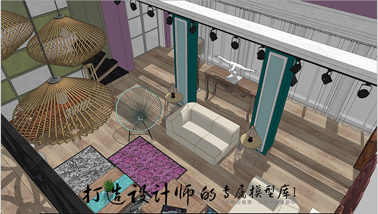 YC0045 SU场景模型草图大师模型室内3d模型Sketchup组件素材美...-4