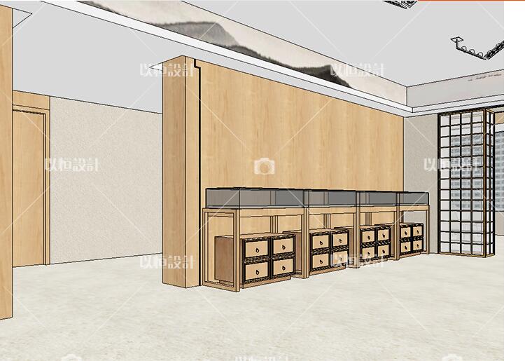YH02078SU展示场景草图大师室内3d模型组件珠宝展厅-6