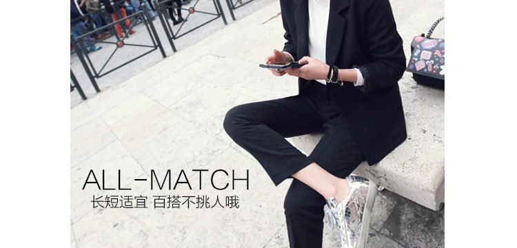 Bộ đồ vest nữ bình thường 2019 xuân mới phiên bản Hàn Quốc đã mỏng một nút nhỏ phù hợp với áo khoác hai dây quần áo bộ thu đông nữ đẹp