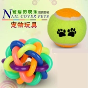Chó đồ chơi bóng cắn jinmaota Teddy Samoyed molars đồ chơi con chó con đồ chơi quần vợt molars bóng đầy màu sắc