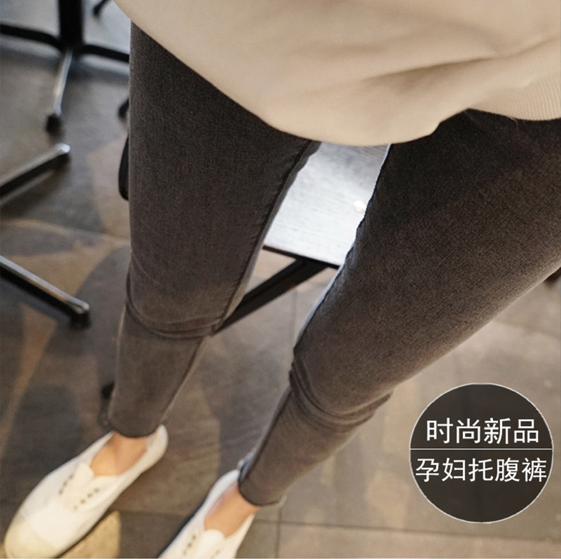 Pregnant Woman Jeans Spring Fall Outside Wearing 90% Inner Lap Pants Thin SMOKE PIPE PANTS FALL SMALL CHILD BOOMER FALL